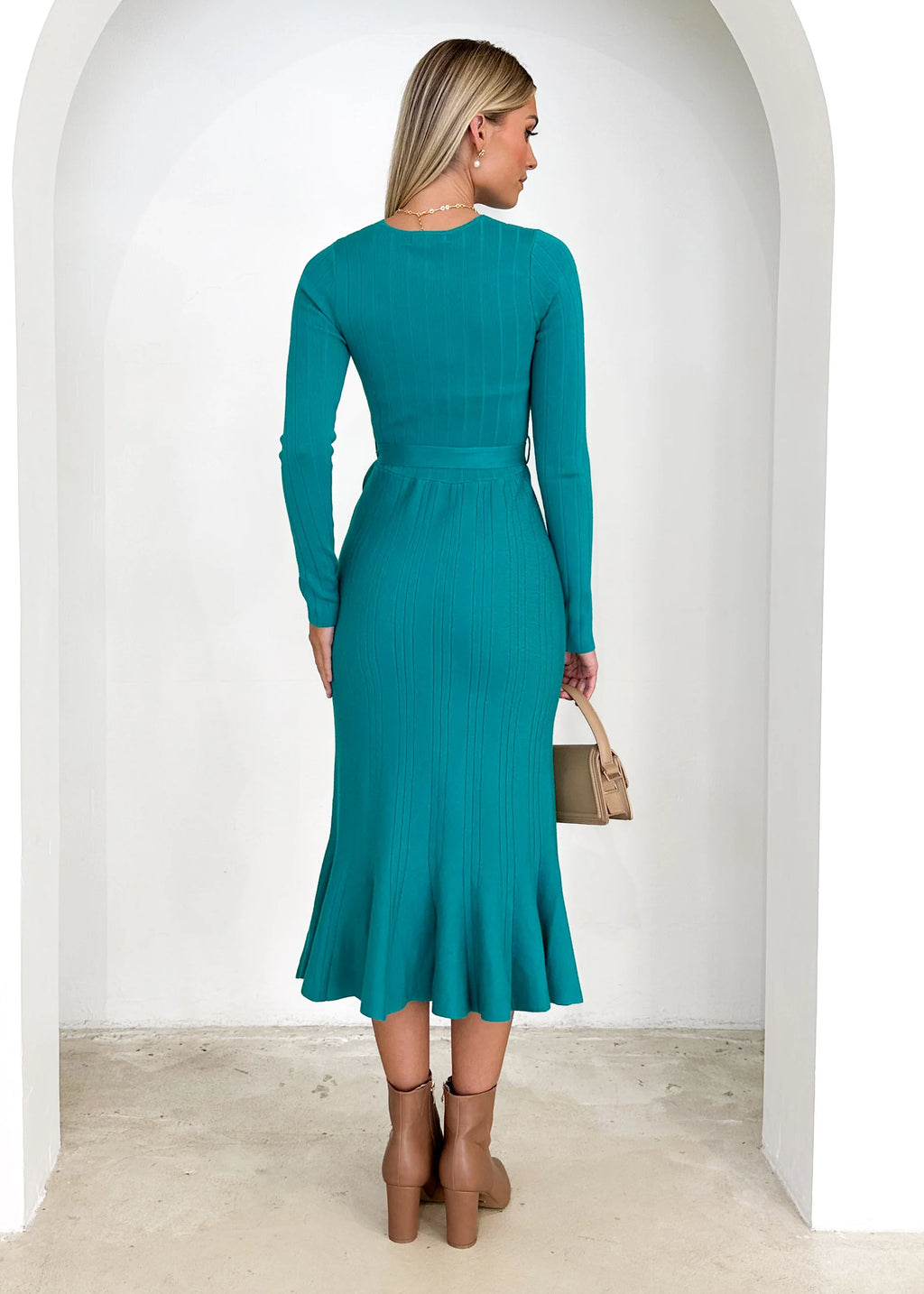 Torio Knit Midi Dress - Jade
