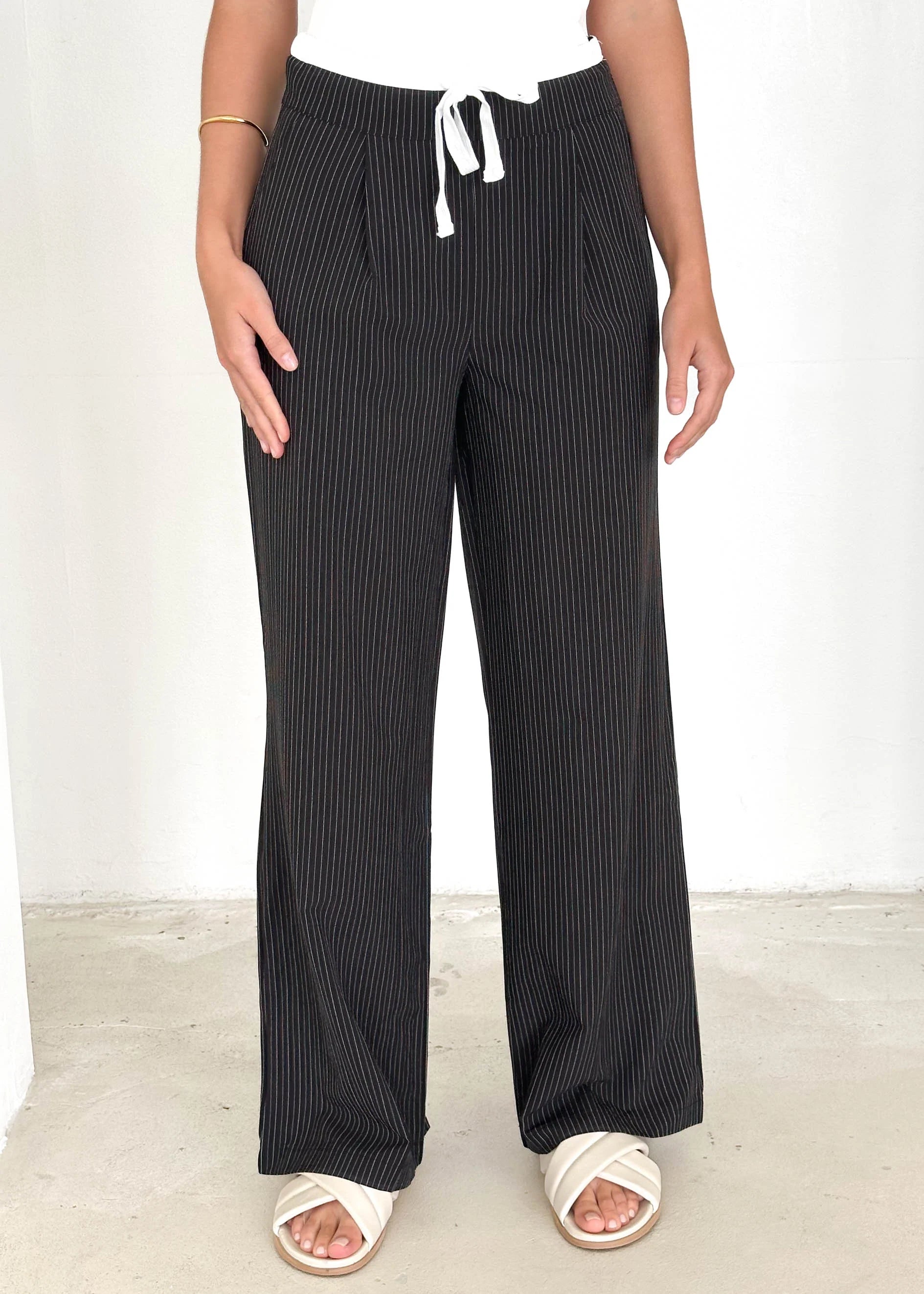 Sadra Pants - Black Pinstripe