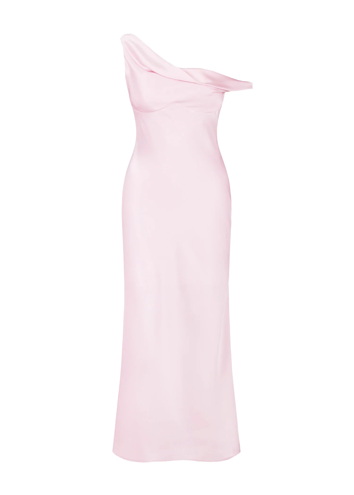 Draela One Shoulder Midi Dress - Pink