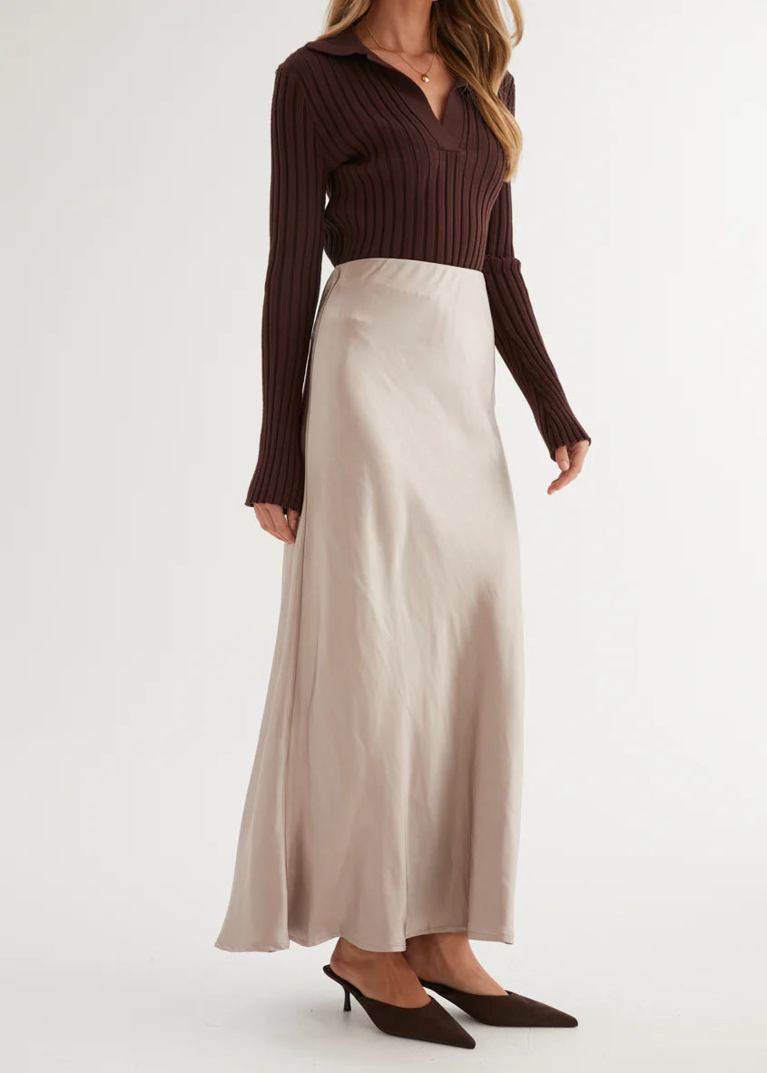 Rosalie Midi Skirt - Taupe