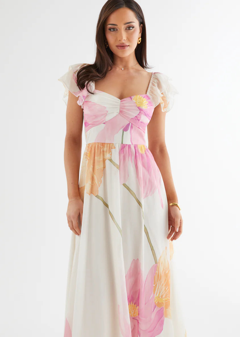 Nahla Maxi Dress - Pink Wildflower