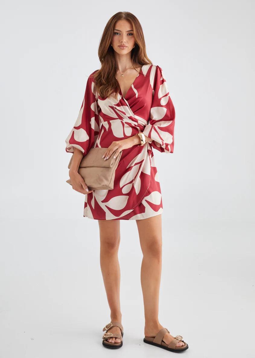 Loqsta Dress - Berry Leaf