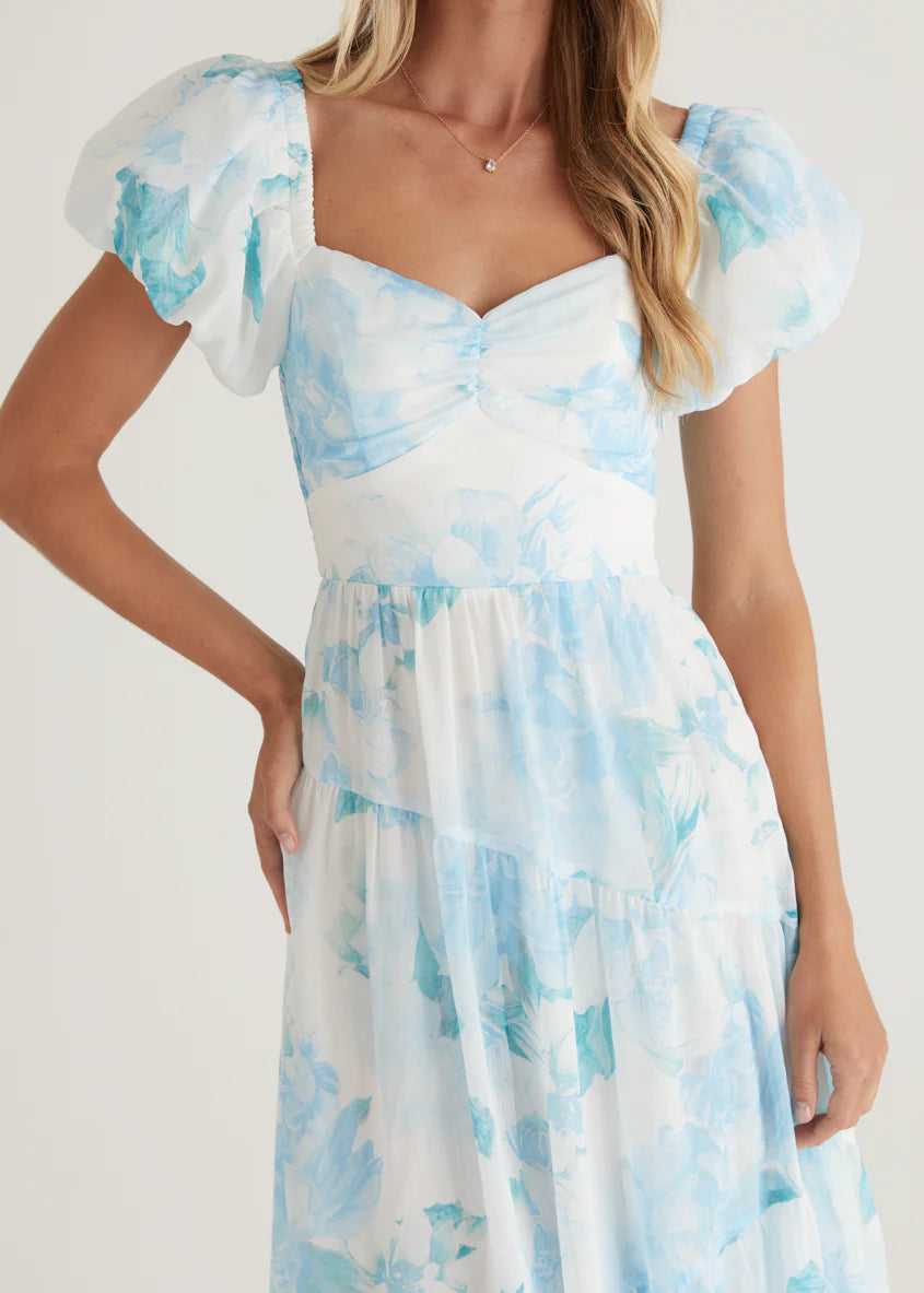 Genoa Midi Dress - Blue Floral