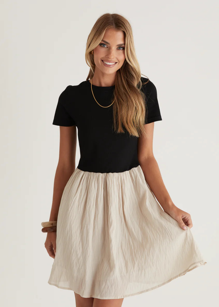 Karmen Dress - Beige Splice