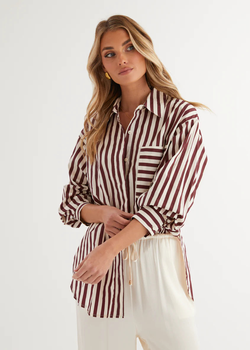 Lola Shirt - Berry Stripe