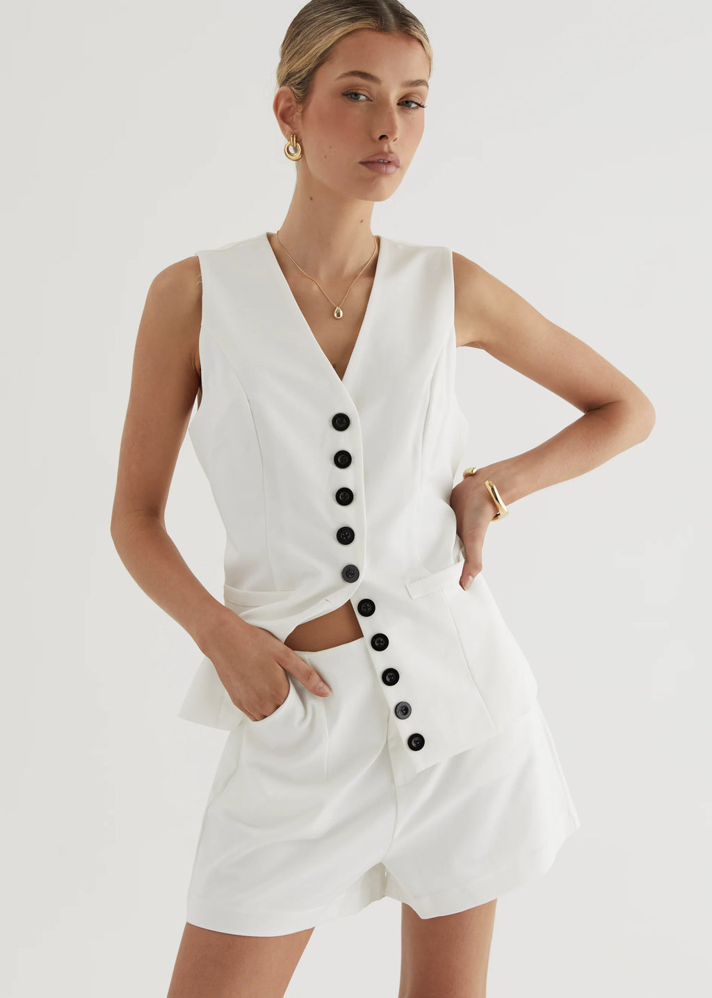 Piovera Vest Top - Off White