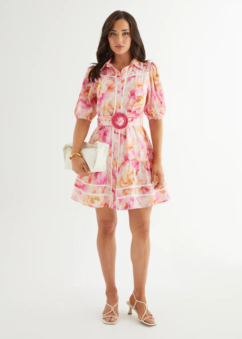 Dakota Dress - Magenta Floral