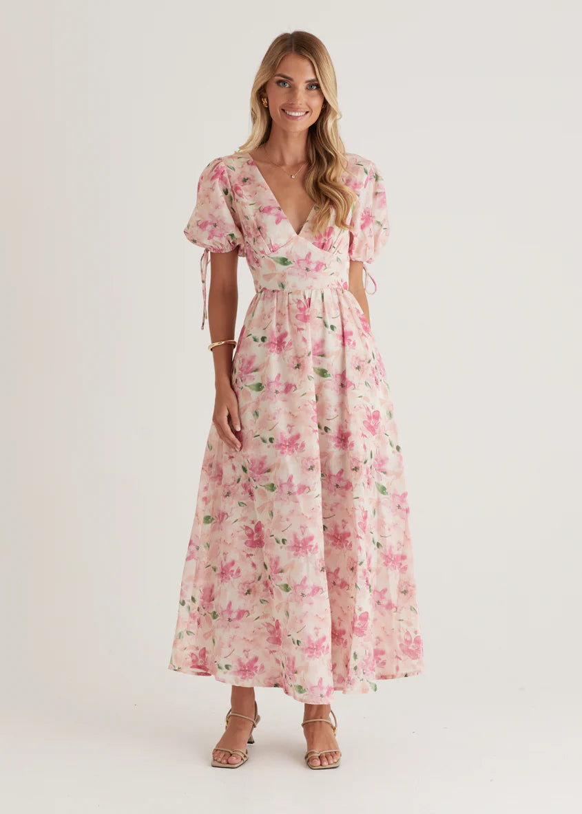 Malu Maxi Dress - Pink Floral
