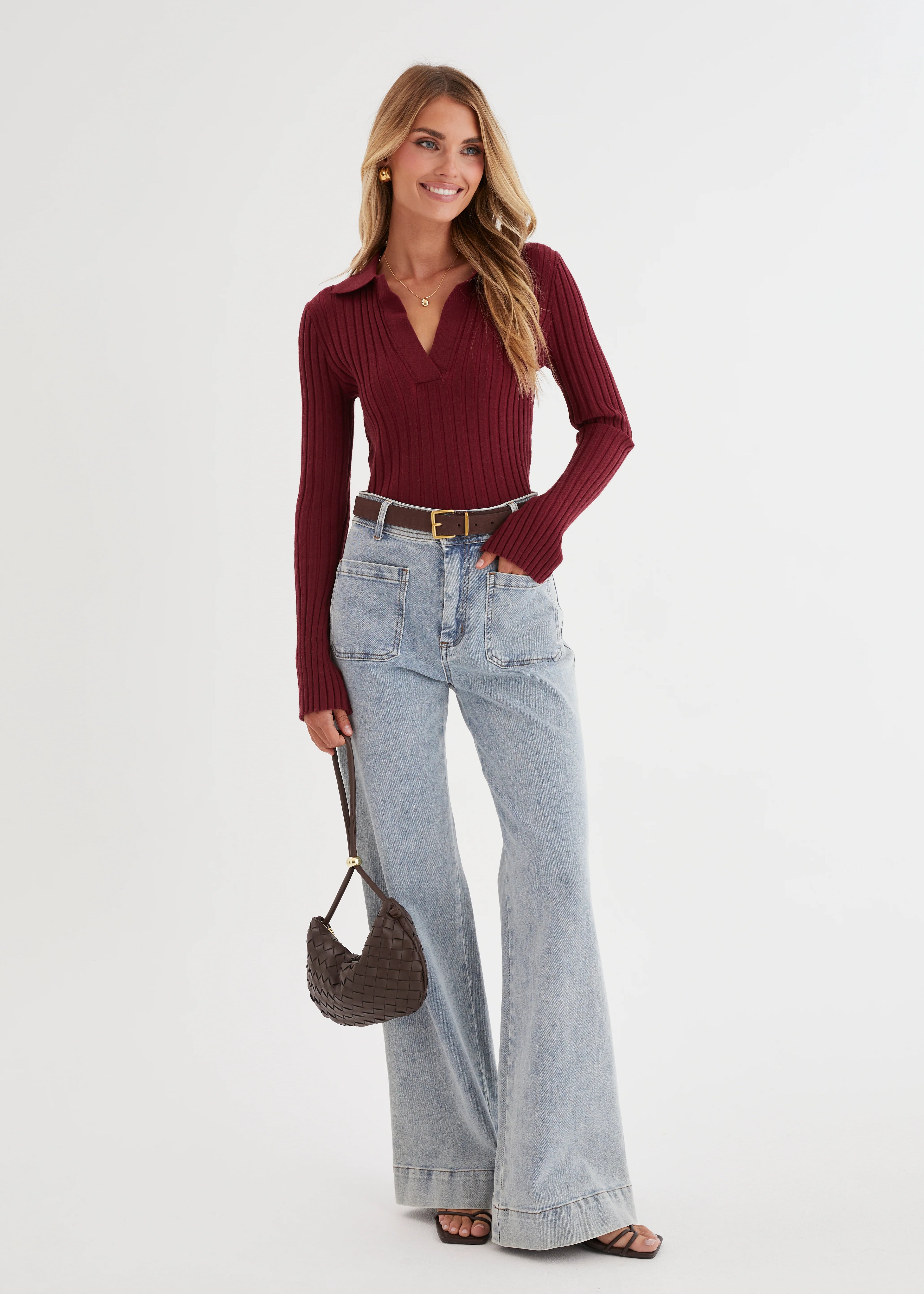 Lucie Knit Top - Wine