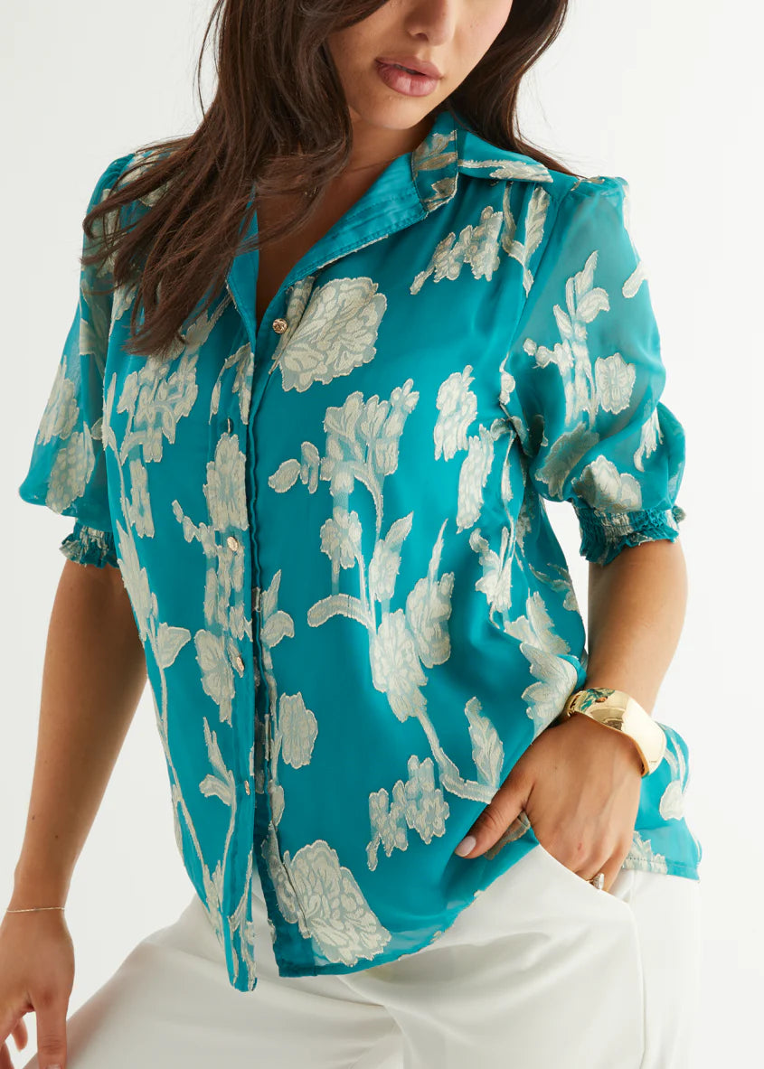 Austin Blouse - Deep Turquoise