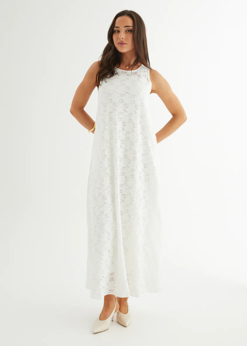 Aneika Lace Maxi Dress - White