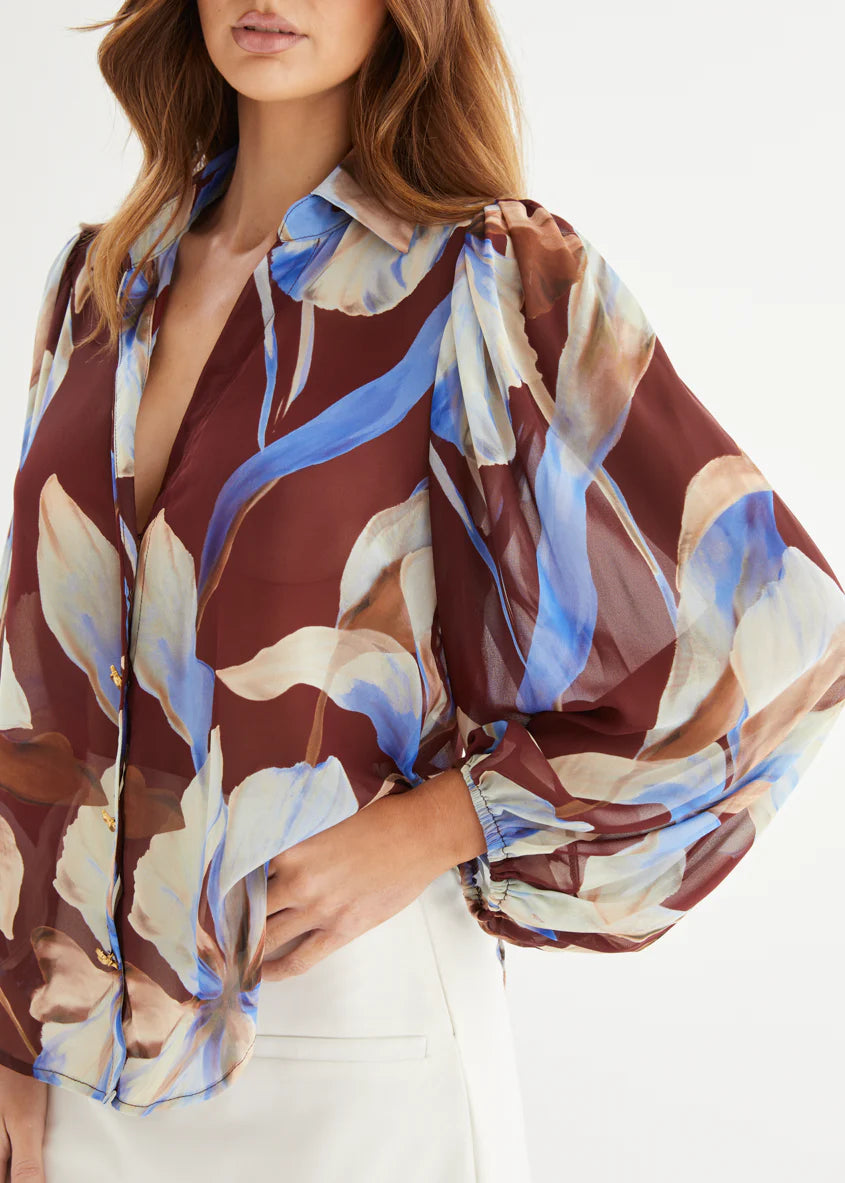 Avina Shirt - Burgundy Anya