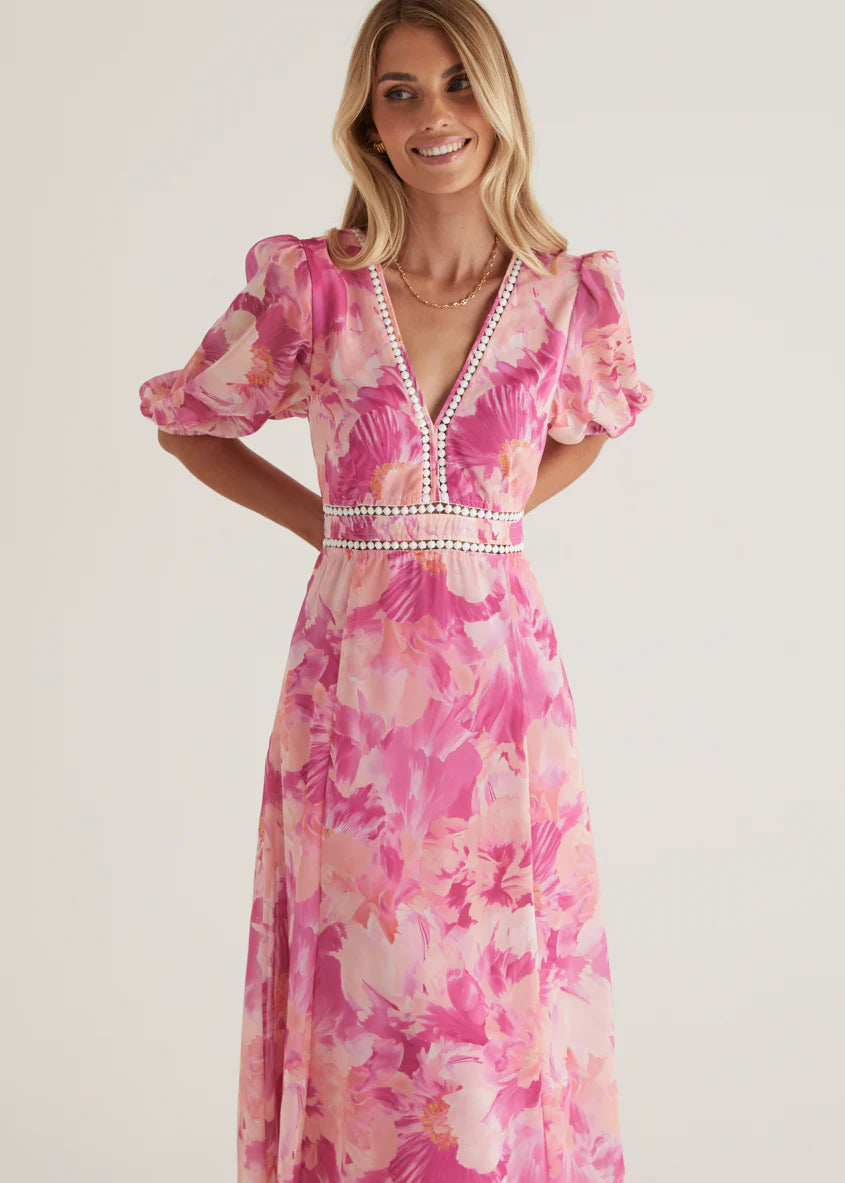 Avianna Midi Dress - Pink Ziah