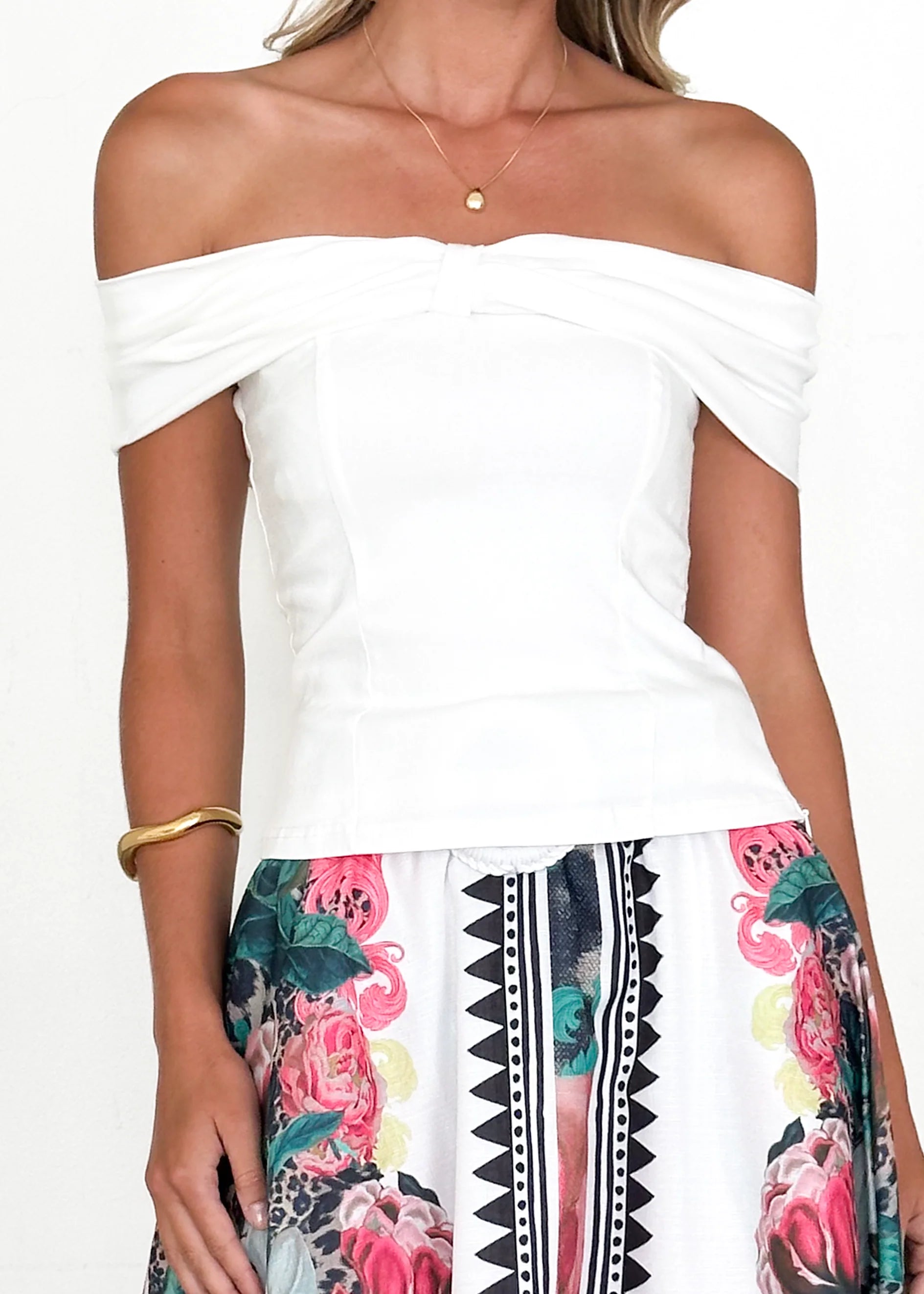 Indikah Off Shoulder Top - Off White