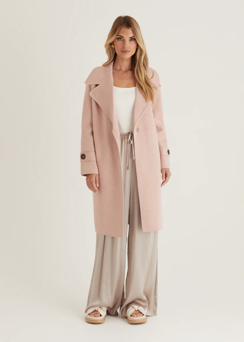 Chayso Knit Coat - Blush