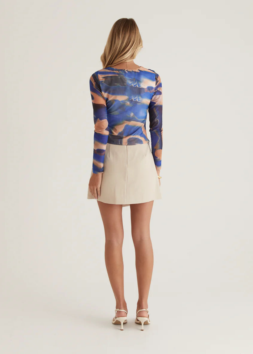 Harlara Mesh Top - Blue Tie Dye