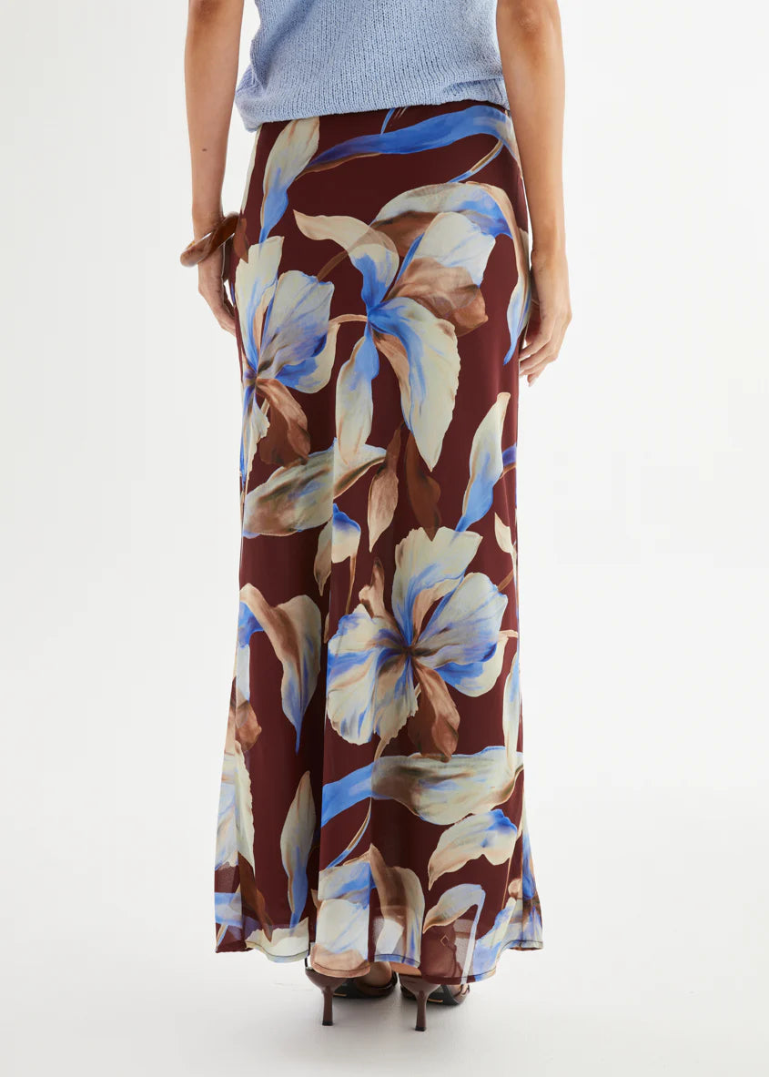 Skyla Maxi Skirt - Burgundy Anya