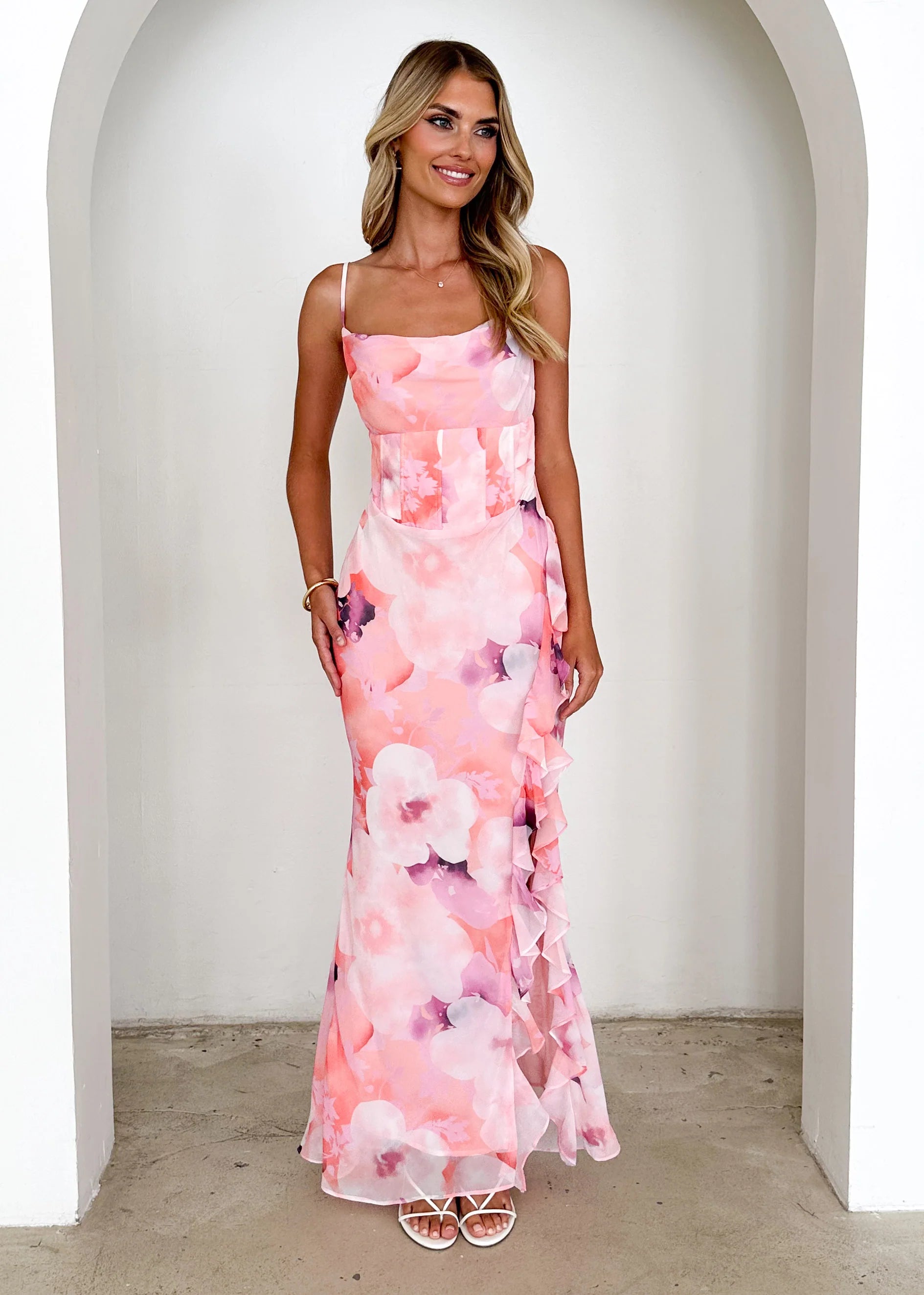 Braxton Maxi Dress - Peach Spritz