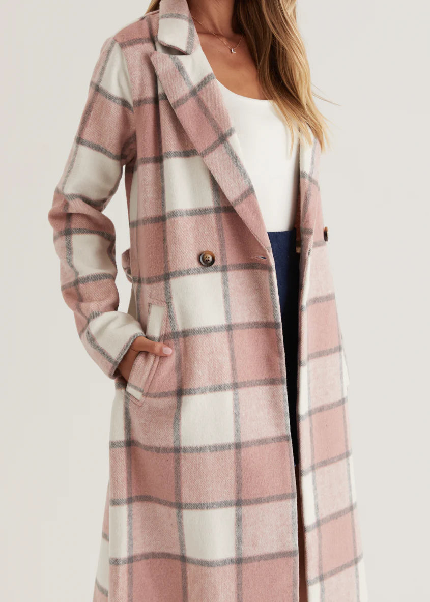 Krizzie Coat - Pink Check