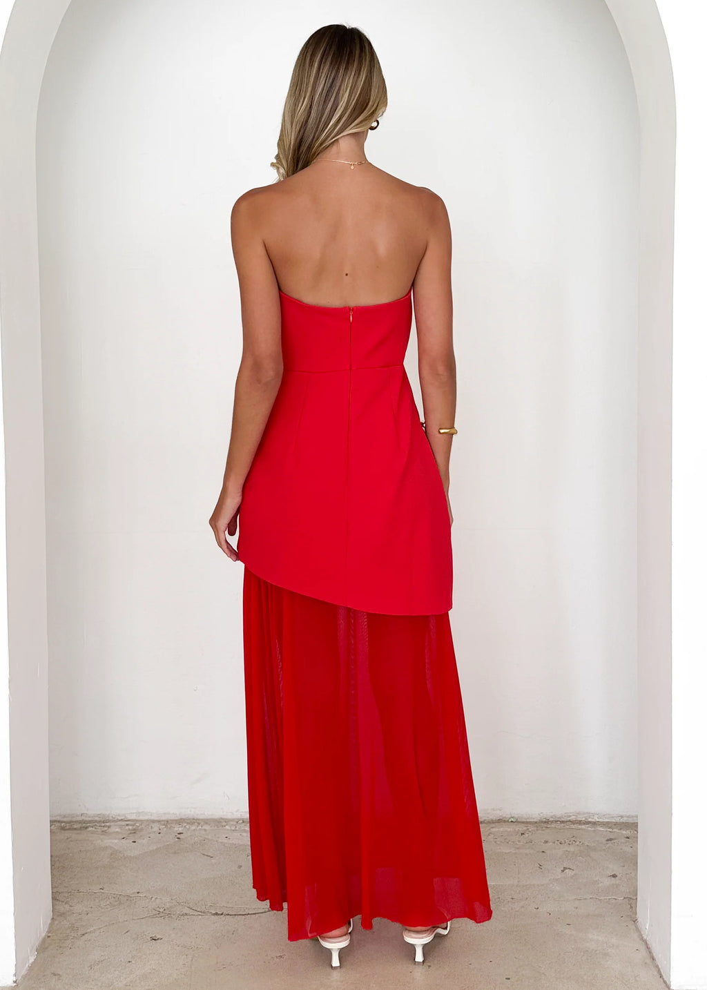 Cabaret Strapless Maxi Dress - Red