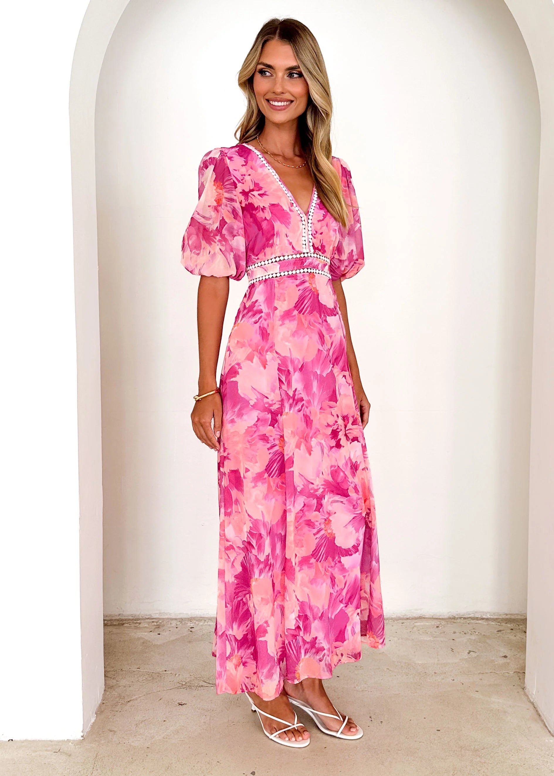 Avianna Midi Dress - Pink Ziah