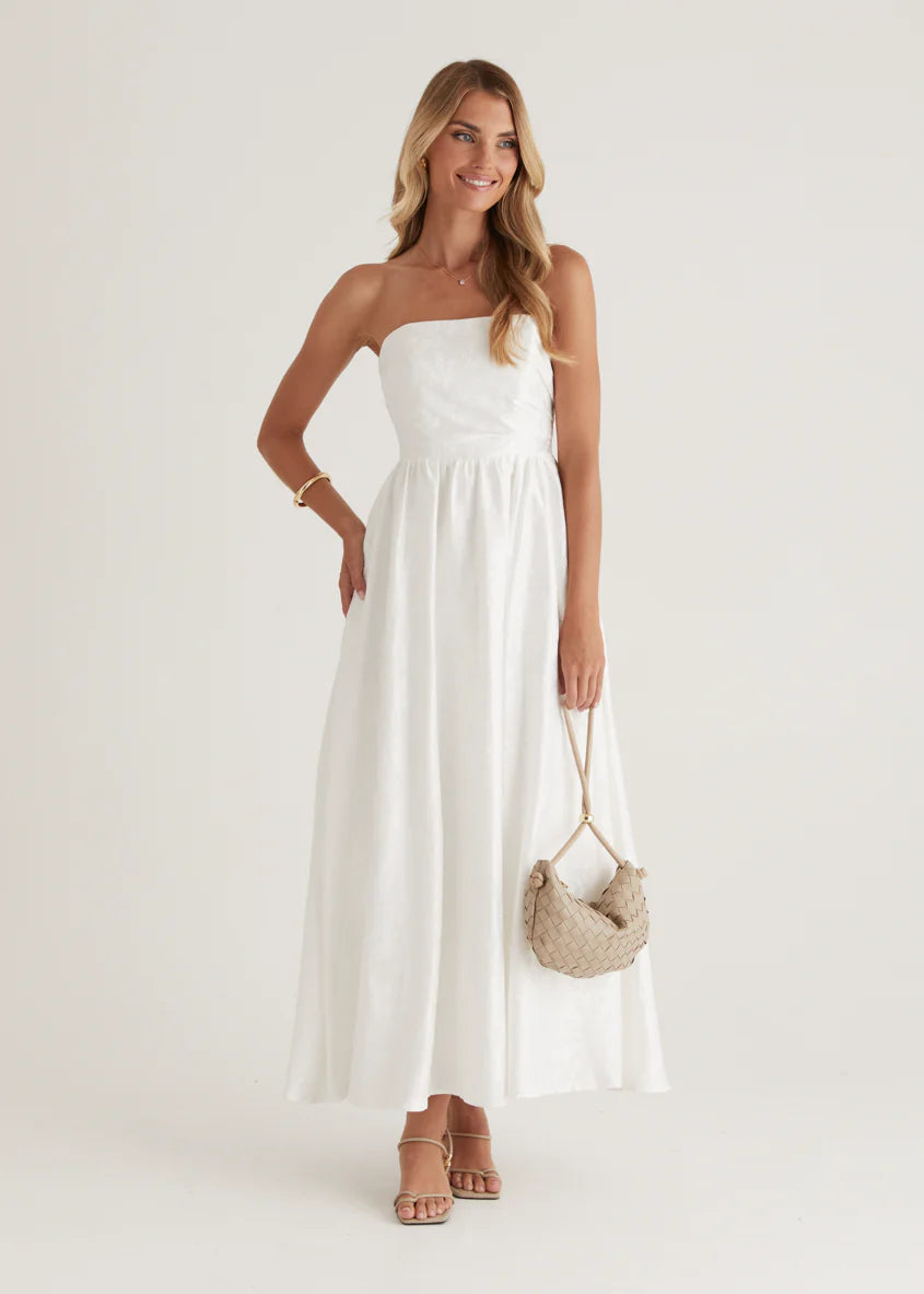 Laneway Strapless Maxi Dress - Off White