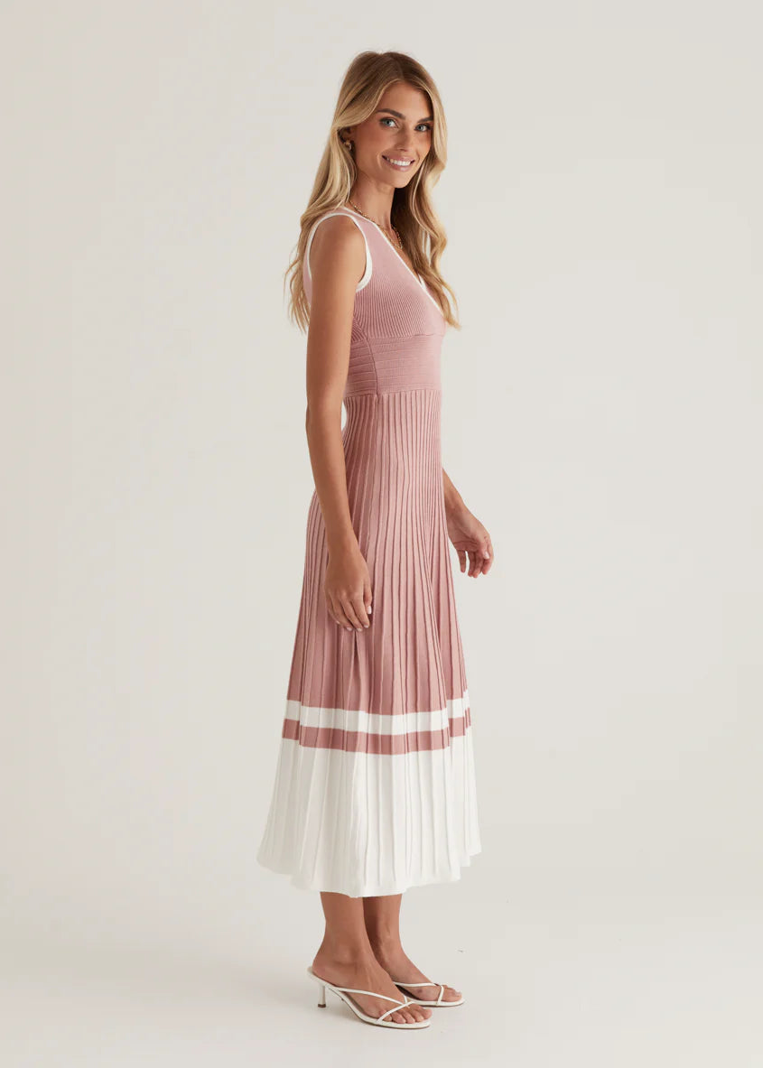 Radiate Knit Midi Dress - Blush