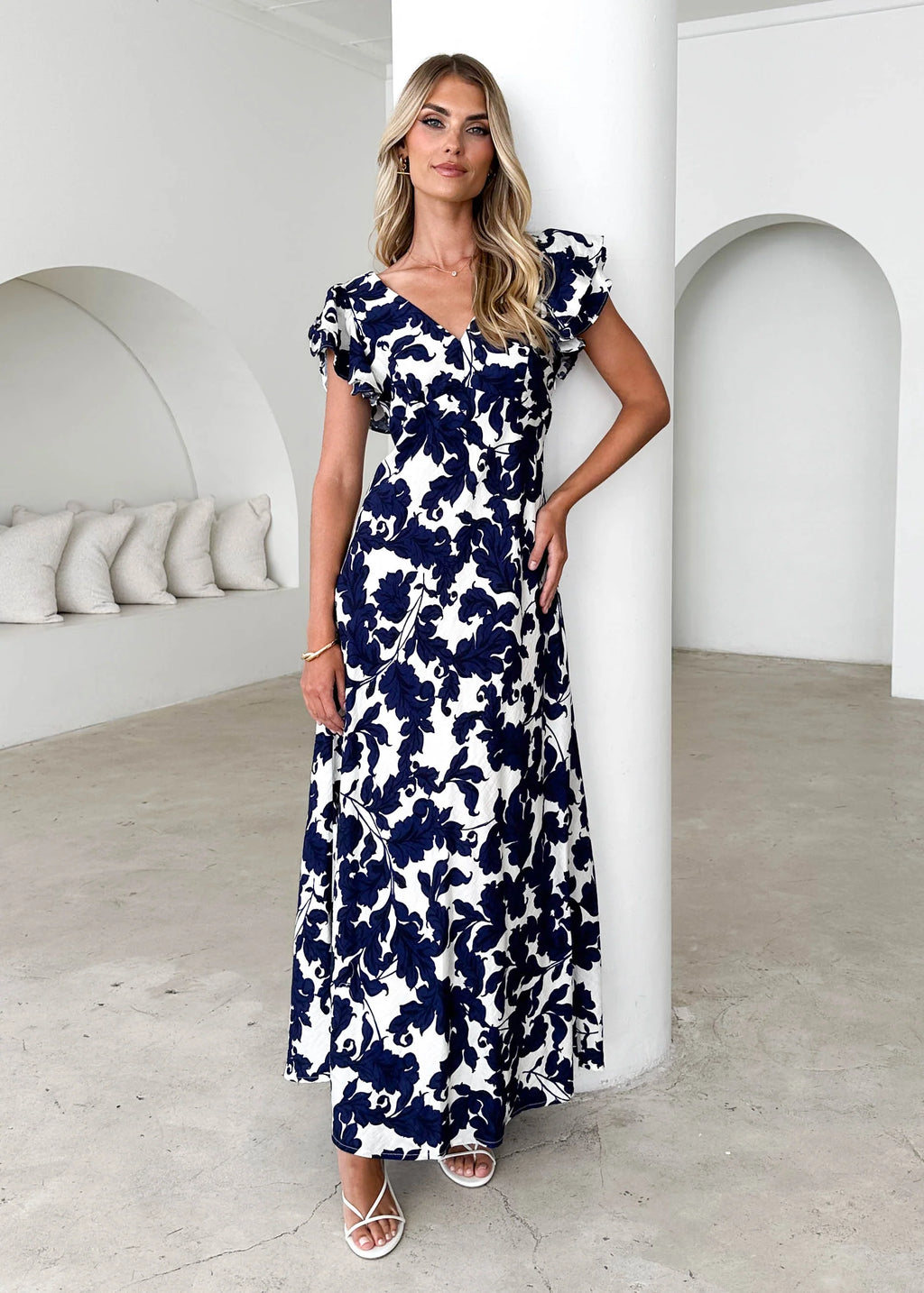 Xandra Maxi Dress - Navy Paisley