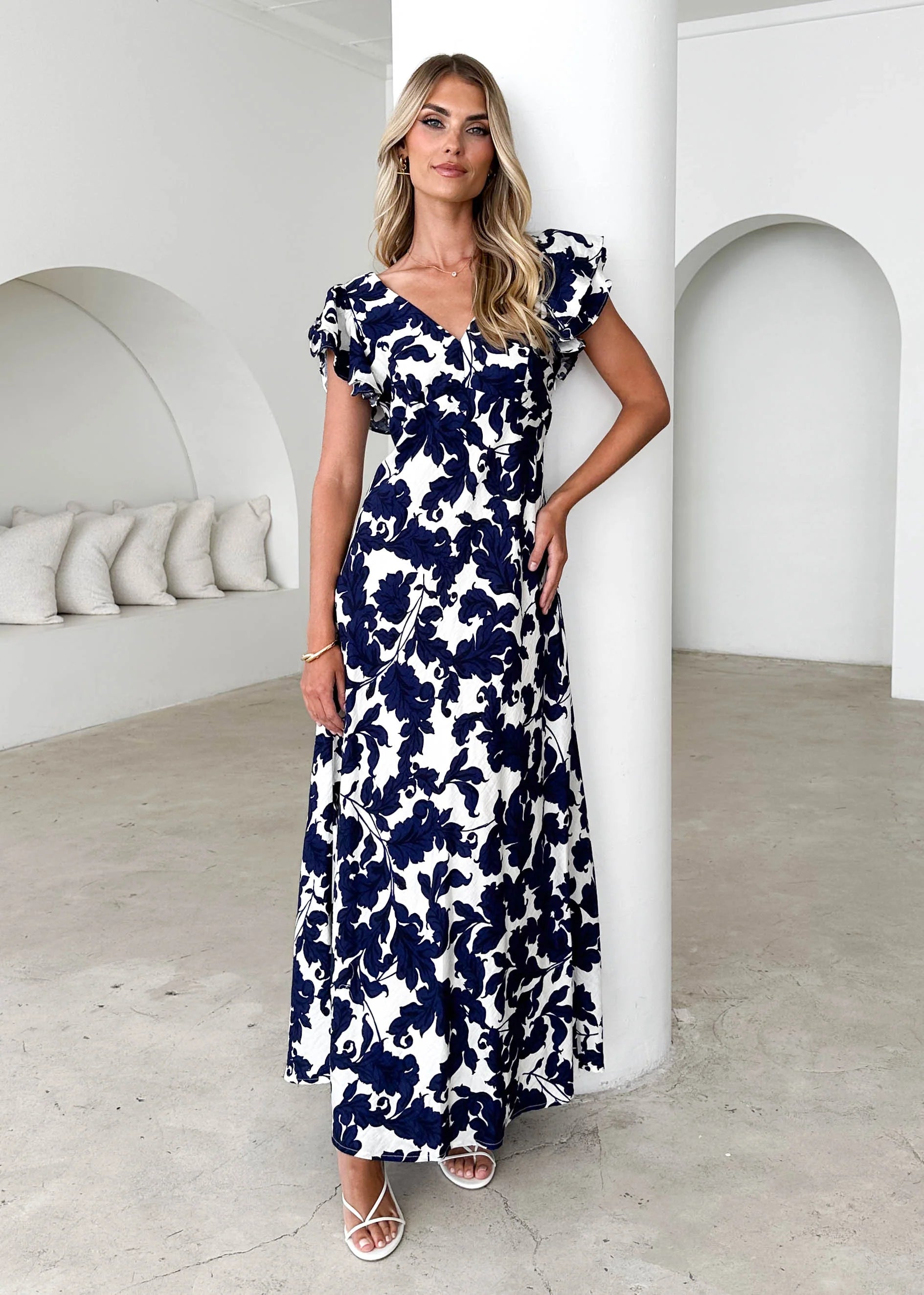 Xandra Maxi Dress - Navy Paisley