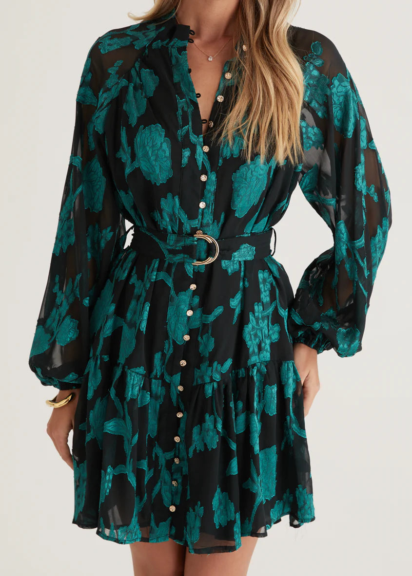 Azalea Dress - Emerald Floral