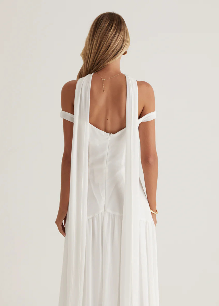 Kirah Off Shoulder Maxi Dress - Off White