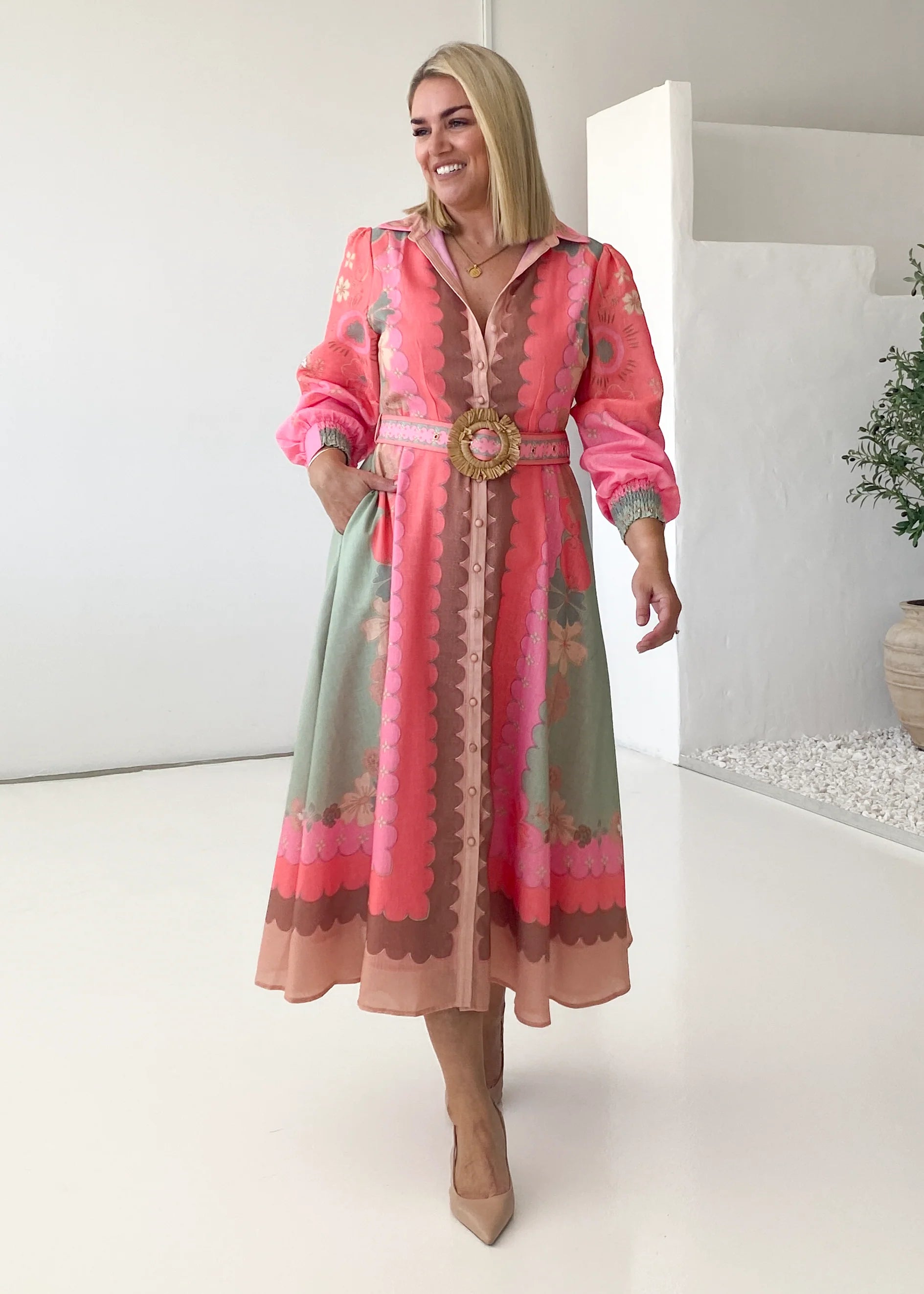 Entity Midi Dress - Melon Floral