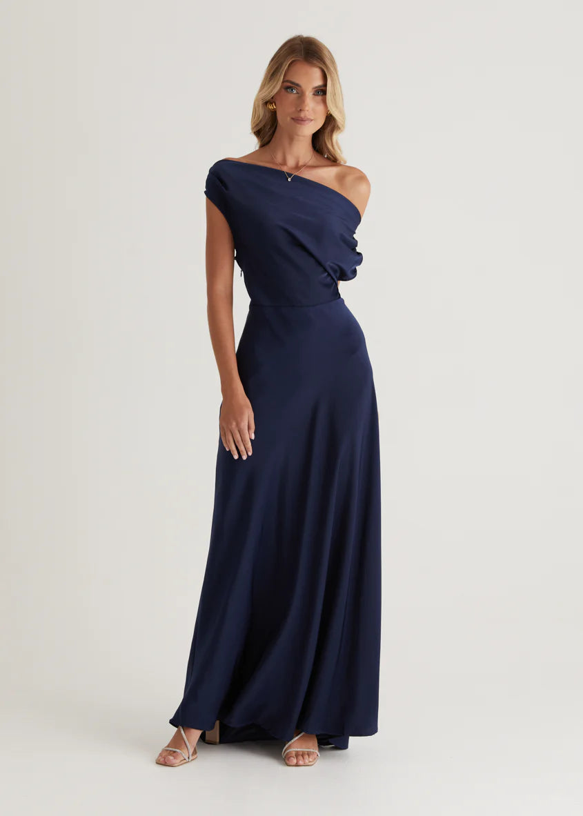 Rae Off Shoulder Maxi Dress - Navy