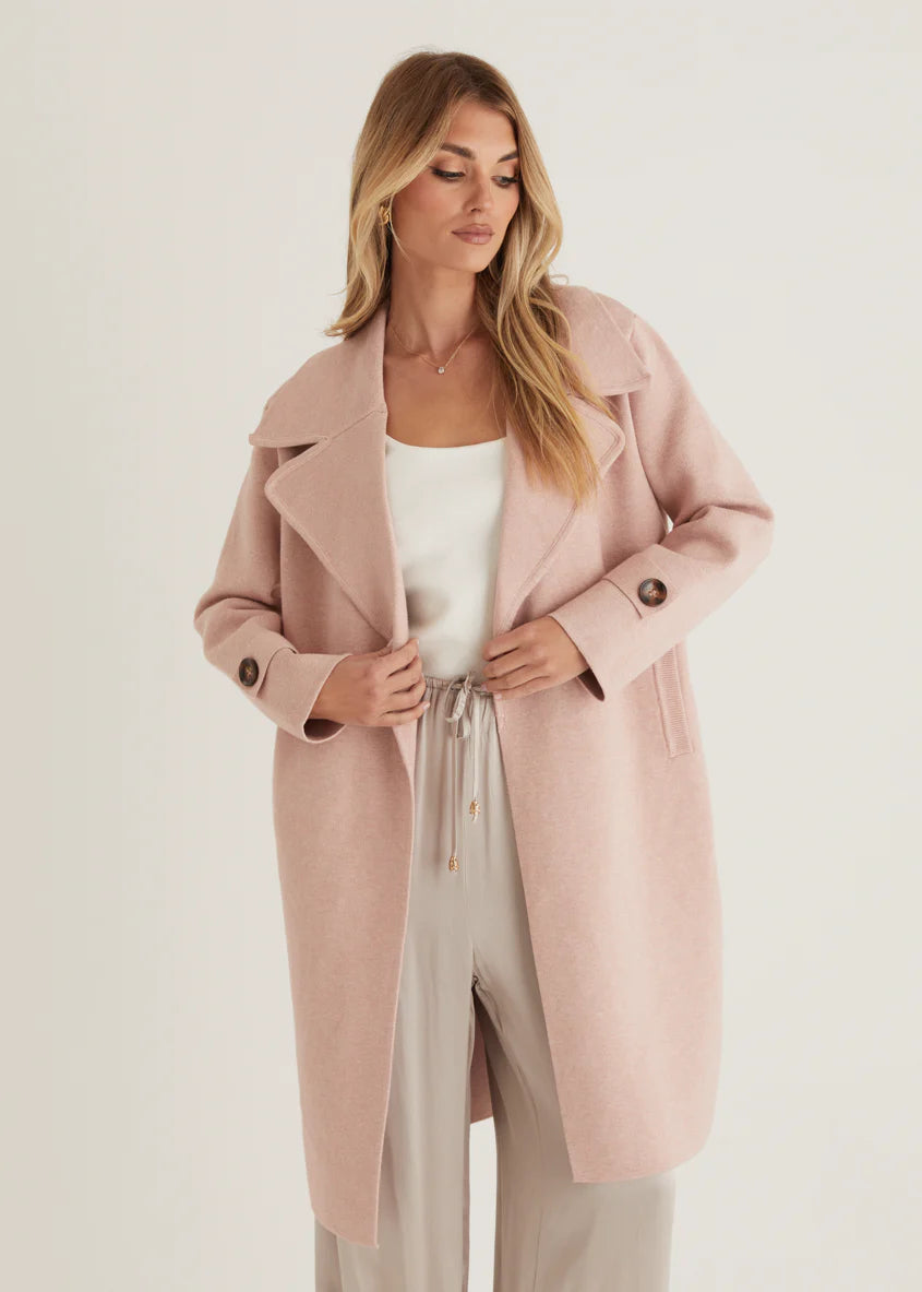 Chayso Knit Coat - Blush