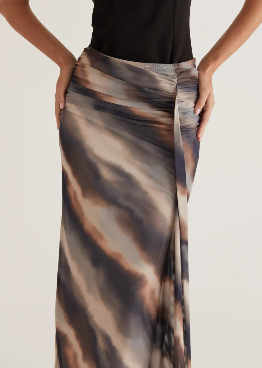 Eyso Mesh Skirt - Mocha Watercolour