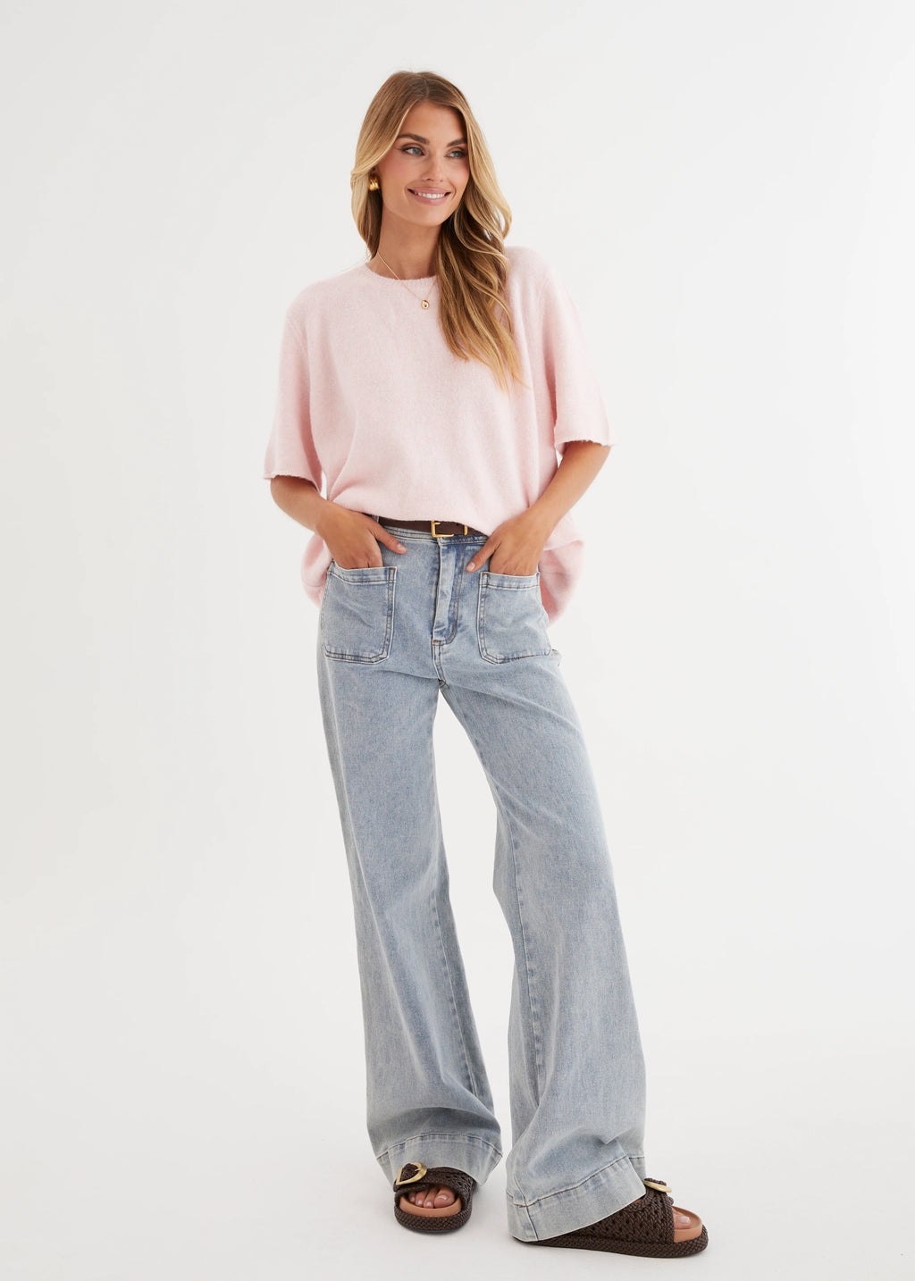 Ebonie Knit Tee - Pink