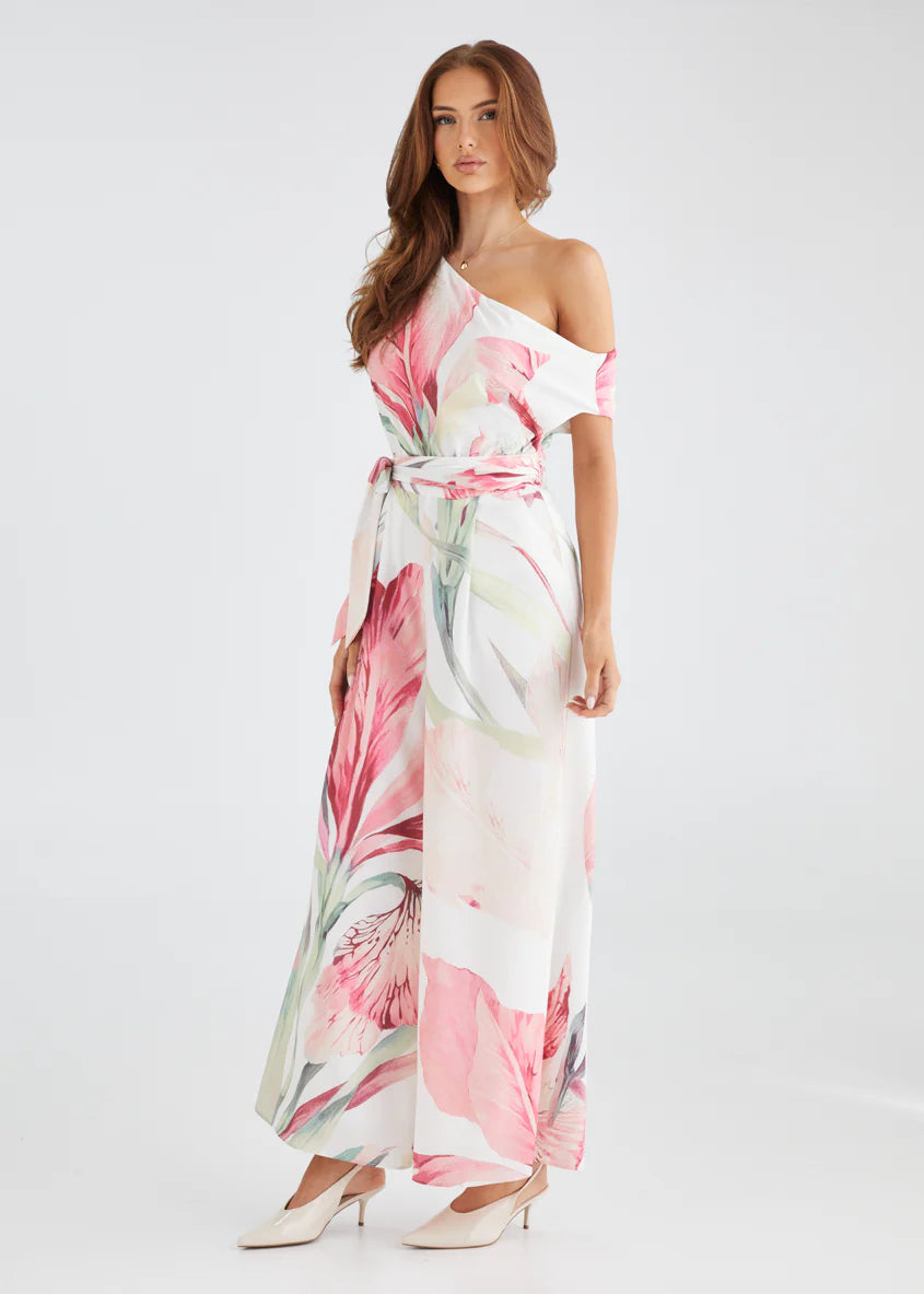 Ara Drop Shoulder Pantsuit - Pink Oasis