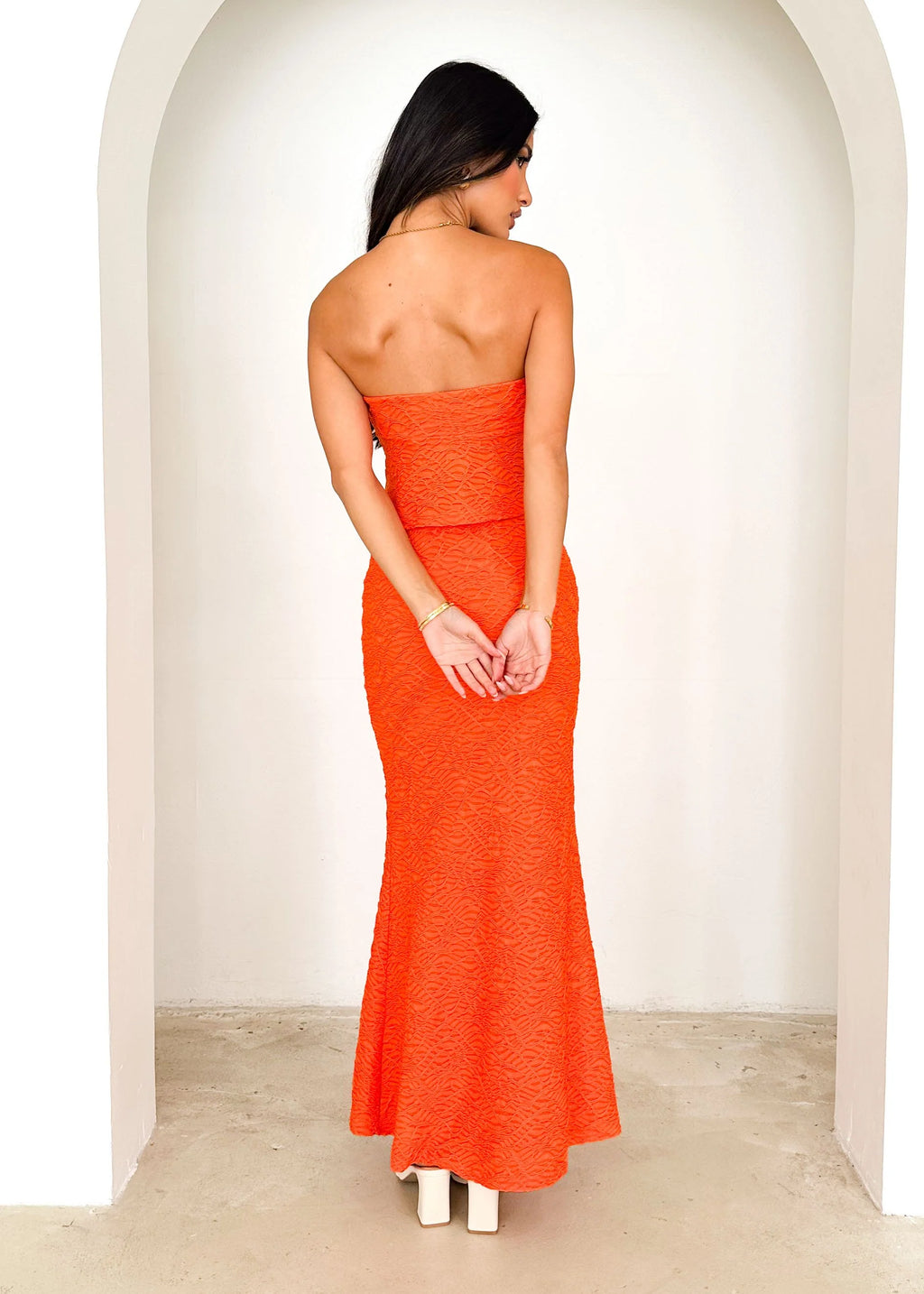 Halou Strapless Top - Tangerine