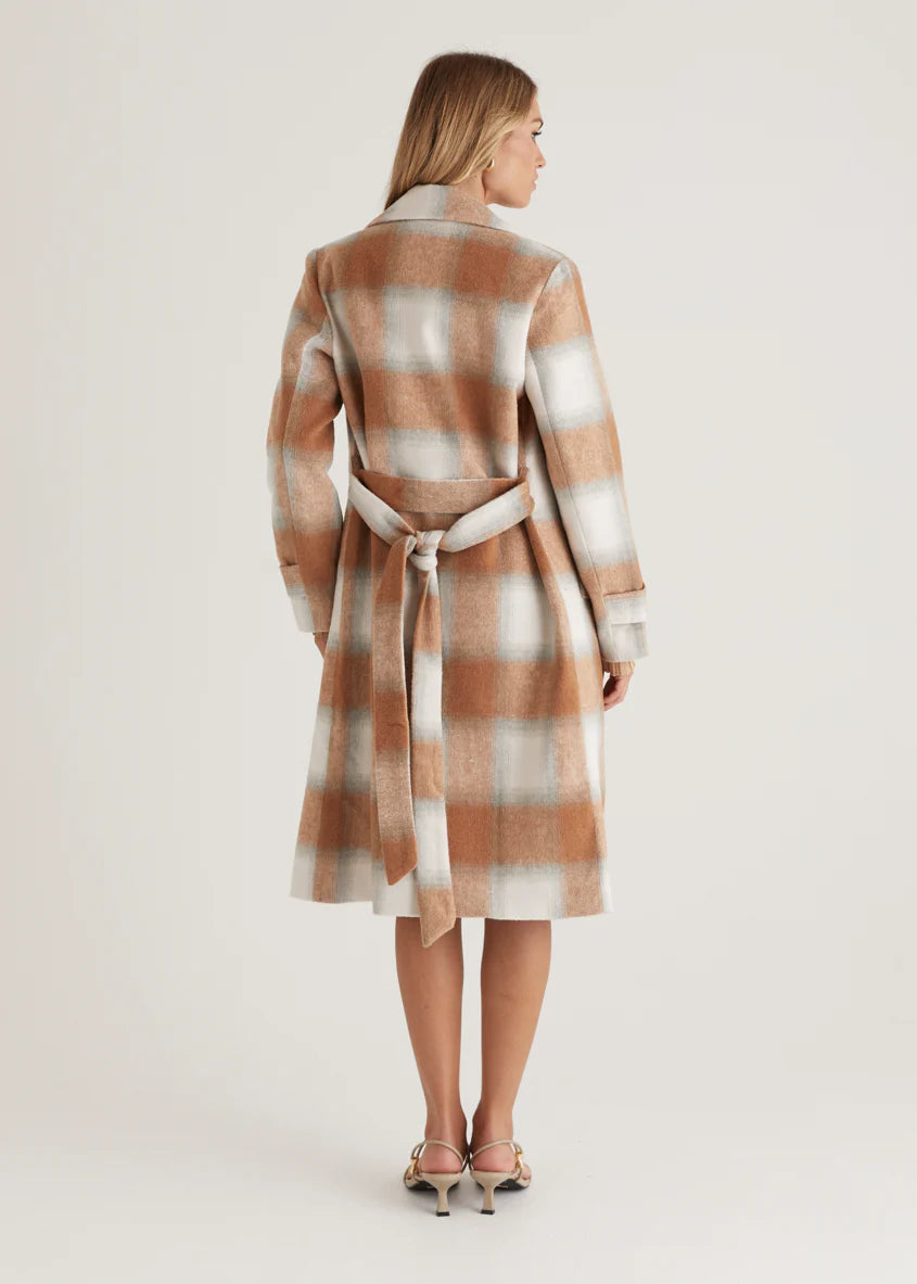 Laterro Coat - Tan Check