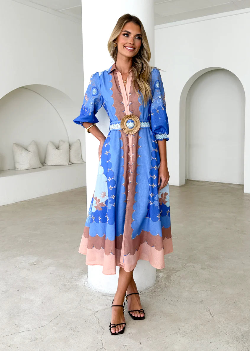 Portobello Midi Dress - Blue Moon