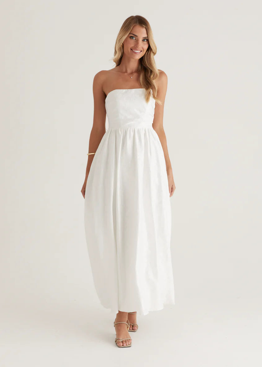 Laneway Strapless Maxi Dress - Off White