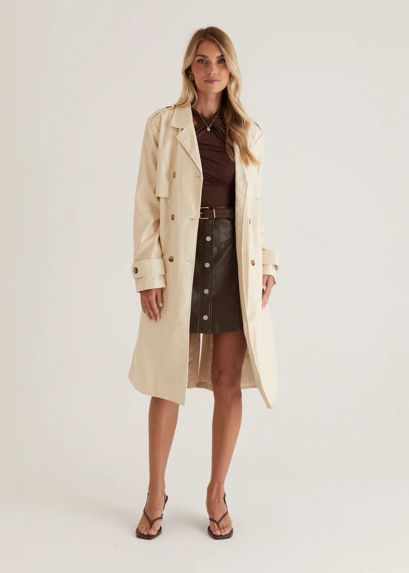 Elkie Pu Trench - Cream