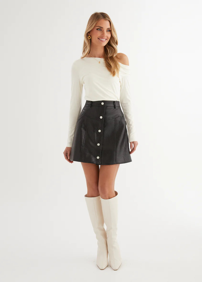 Bittersweet PU Skirt - Black