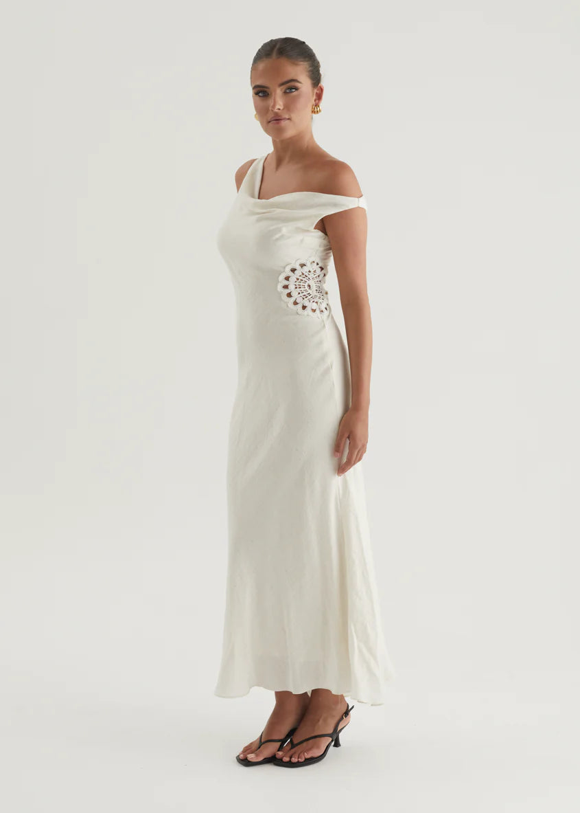 Sarai One Shoulder Maxi Dress - Cream
