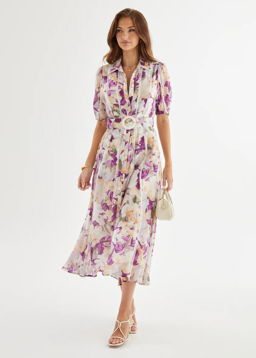 Melani Midi Dress - Violet Garden