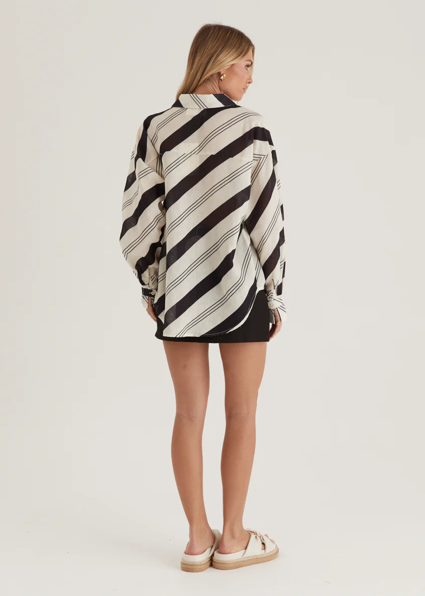 Jessa Shirt - Black Stripe