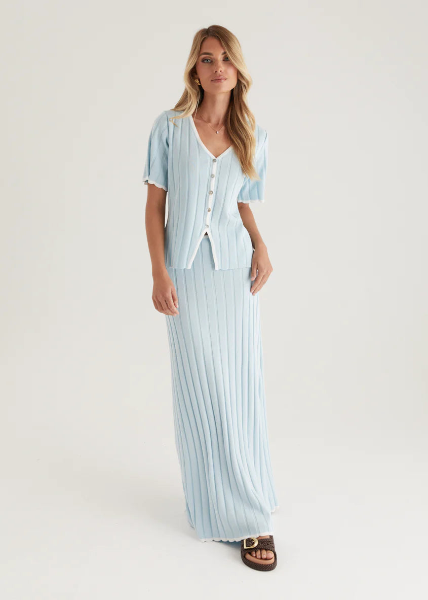 Yulia Knit Top - Sky Blue