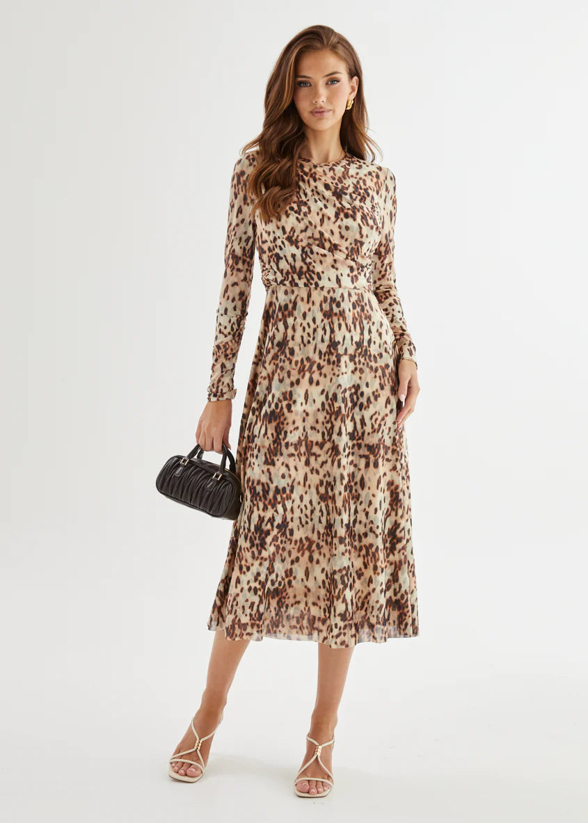 Cyrus Midi Dress - Cheetah