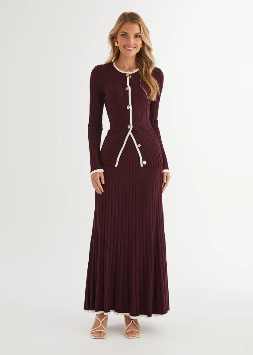 Coogee Knit Top - Plum