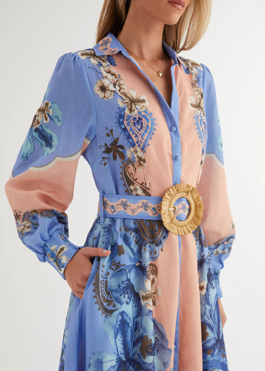 Huntington Midi Dress - Blue Willow